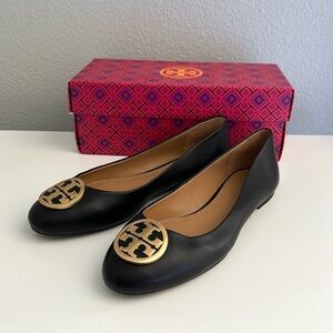 NWT Tory Burch BLACK Benton Ballet Flat size 8